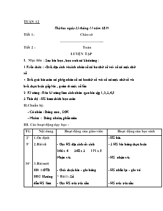 Giáo án lớp 3 - Tuần 12 - Năm học 2018-2019