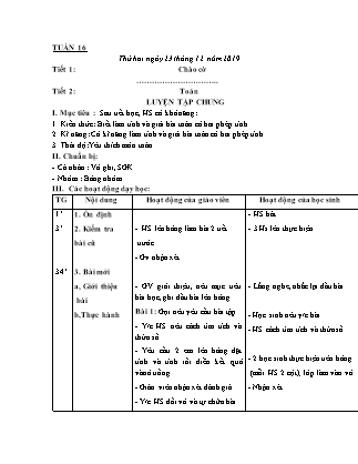 Giáo án lớp 3 - Tuần 16 - Năm học 2018-2019