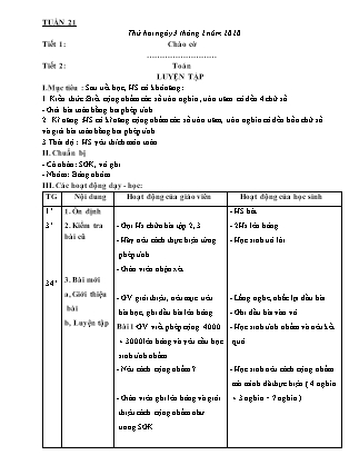 Giáo án lớp 3 - Tuần 21 - Năm học 2018-2019