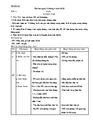 Giáo án lớp 3 - Tuần 22 - Năm học 2018-2019