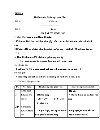 Giáo án lớp 3 - Tuần 3 - Năm học 2018-2019