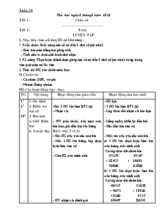 Giáo án lớp 3 - Tuần 30 - Năm học 2018-2019