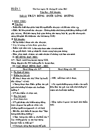 Giáo án lớp 3 - Tuần 7 - Năm học 2012-2013