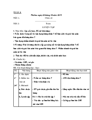 Giáo án lớp 3 - Tuần 8 - Năm học 2018-2019