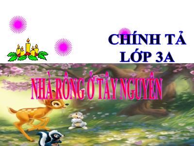 Bài giảng Chính tả Khối 3 - Tuần 15: Nghe viết Nhà rông ở Tây Nguyên