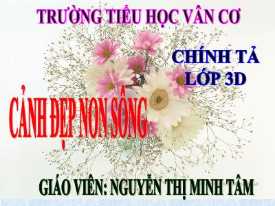 Bài giảng Chính tả Lớp 3 - Tuần 12: Nghe viết Cảnh đẹp non sông - Năm học 2020-2021 - Nguyễn Thị Minh Tâm