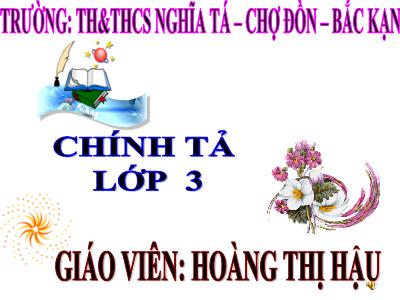 Bài giảng Chính tả Lớp 3 - Tuần 6: Nghe viết: Bài tập làm văn - Năm học 2020-2021 - Hoàng Thị Hậu