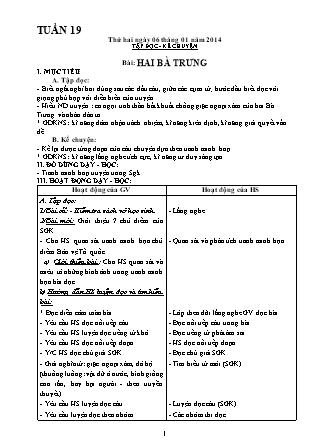 Giáo án lớp 3 - Tuần 19 - Năm học 2012-2013