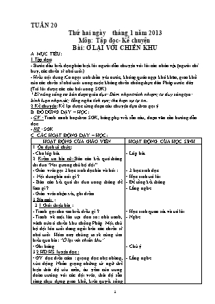 Giáo án lớp 3 - Tuần 20 - Năm học 2012-2013