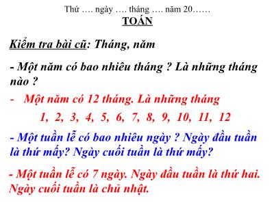 Bài giảng môn Toán 3 - Luyện tập trang 109