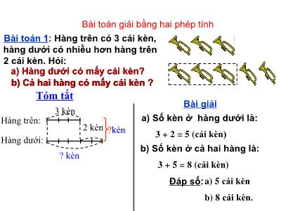 Bài giảng môn Toán học 3 - Bài toán giải bằng hai phép tính