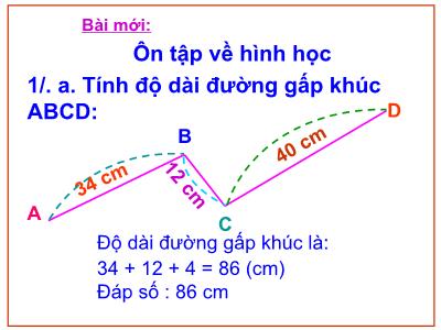 Bài giảng môn Toán lớp 3 - Ôn tập về hình học