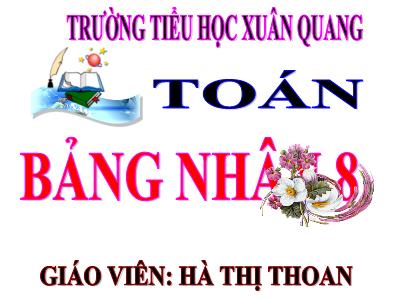 Bài giảng Toán 3 - Bảng nhân 8 - Giáo viên: Hà Thị Thoan