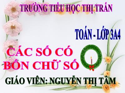 Bài giảng Toán 3 - Các số có bốn chữ số - Giáo viên: Nguyễn Thị Tâm