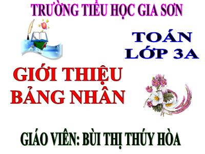 Bài giảng Toán 3 - Giới thiệu bảng nhân - Giáo viên: Bùi Thị Thúy Hòa