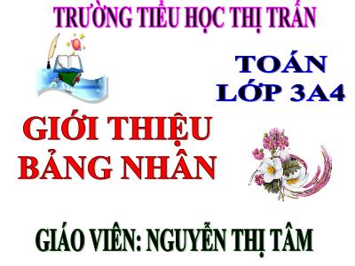 Bài giảng Toán 3 - Giới thiệu bảng nhân - Giáo viên: Nguyễn Thị Tâm