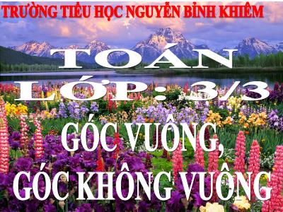 Bài giảng Toán 3 - Góc vuông, góc không vuông - Trường tiểu học Nguyễn Bỉnh Khiêm