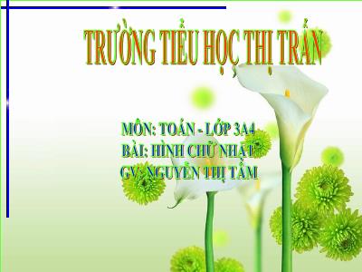 Bài giảng Toán 3 - Hình chữ nhật - GV: Nguyễn Thị Tâm