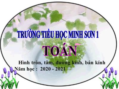 Bài giảng Toán 3 - Hình tròn, tâm, đường kính, bán kính - Trường tiểu học Minh Sơn 1