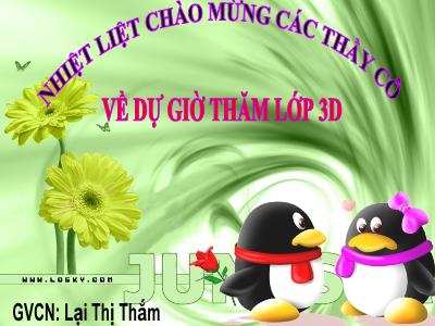 Bài giảng Toán 3 - Làm quen với chữ số La Mã (tiết 2)