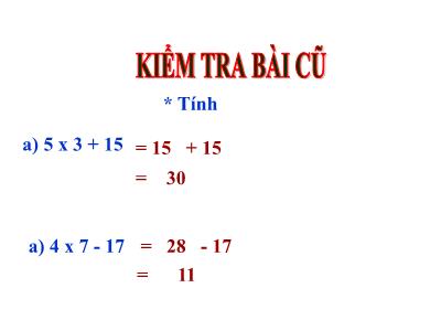 Bài giảng Toán 3 - Ôn tập các bảng chia