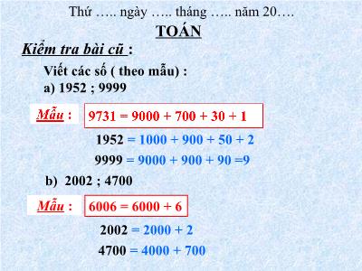 Bài giảng Toán 3 - Số 10 000 - Luyện tập (trang 97)