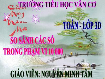 Bài giảng Toán 3 - So sánh các số trong phạm vi 10 000 - Giáo viên: Nguyễn Minh Tâm