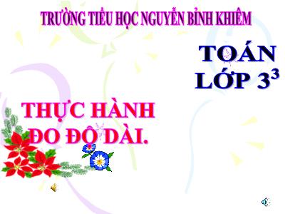 Bài giảng Toán 3 - Thực hành đo độ dài - Trường tiểu học Nguyễn Bỉnh Khiêm