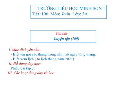 Bài giảng Toán 3 - Tiết 106: Luyện tập (109)