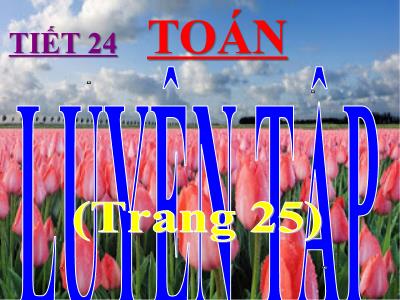 Bài giảng Toán 3 - Tiết 24: Luyện tập Trang 25