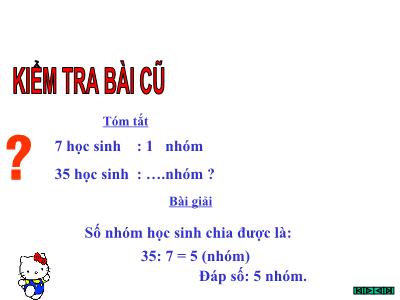 Bài giảng Toán học 3 - Giảm đi một số lần