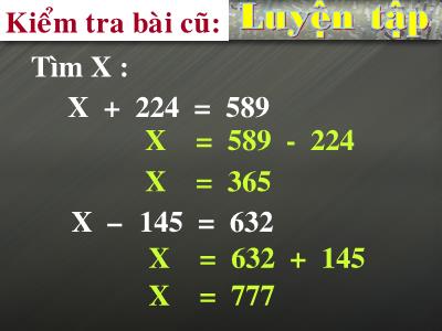 Bài giảng Toán khối 3 - Cộng các số có ba chữ số (có nhớ một lần)