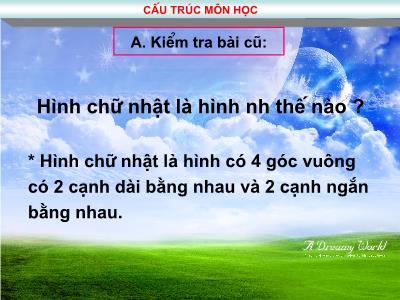 Bài giảng Toán khối 3 - Hình vuông