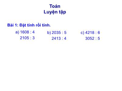 Bài giảng Toán khối 3 - Luyện tập trang 120