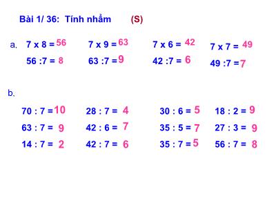 Bài giảng Toán khối 3 - Ôn tập các bảng nhân