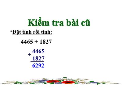 Bài giảng Toán khối 3 - Phép trừ các số trong phạm vi 10000