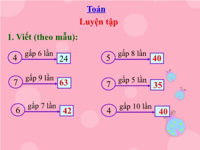 Bài giảng Toán lớp 3 - Luyện tập Trang 34