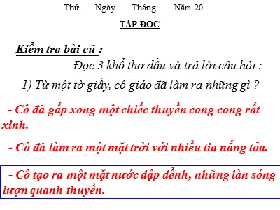 Bài giảng môn học Tập đọc + Kể chuyện 3 - Nhà bác học và bà cụ