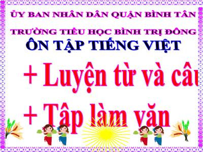 Bài giảng Ôn tập Tiếng Việt - Phân môn: Luyện từ và câu