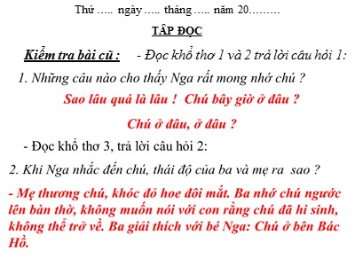 Bài giảng Tập đọc 3 - Bàn tay cô giáo (Nguyễn Trọng Hoàn)