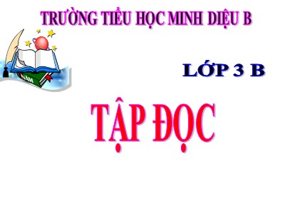 Bài giảng Tập đọc 3 - Tiết 63: Bàn tay cô giáo - Trường tiểu học Minh Diệu B