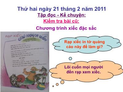 Bài giảng Tập đọc + Kể chuyện 3 - Đối đáp với vua (SGK/ 49)