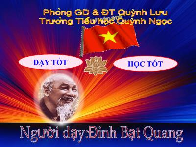 Bài giảng Tự nhiên và xã hội 3 - Bệnh lao phổi - GV: Đinh Bạt Quang