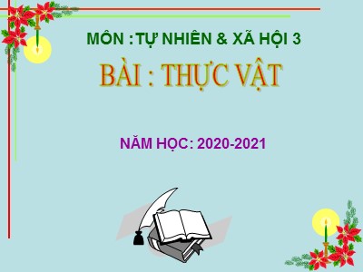 Bài giảng Tự nhiên và xã hội 3 - Thực Vật