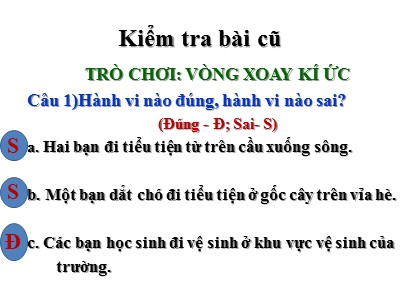 Bài giảng Tự nhiên và xã hội lớp 3 - Vệ sinh môi trường (tiếp theo)