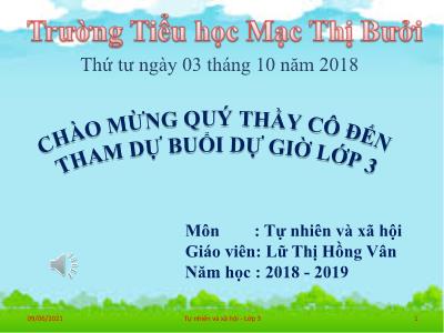 Bài giảng Tự nhiên & xã hội 3 - Bài 11: Vệ sinh cơ quan bài tiết nước tiểu - Giáo viên: Lữ Thị Hồng Vân