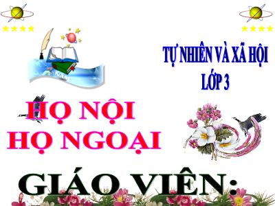 Bài giảng Tự nhiên & xã hội 3 - Bài 20: Họ nội, họ ngoại