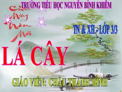 Bài giảng Tự nhiên & xã hội 3 - Lá cây - Giáo viên: Châu Thanh Bình