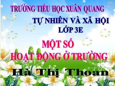 Bài giảng Tự nhiên & xã hội 3 - Một số hoạt động ở trường - Giáo viên: Hà Thị Thoan