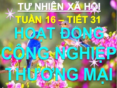 Bài giảng Tự nhiên & xã hội 3 - Tuần 16, Tiết 31: Hoạt động công nghiệp thương mại